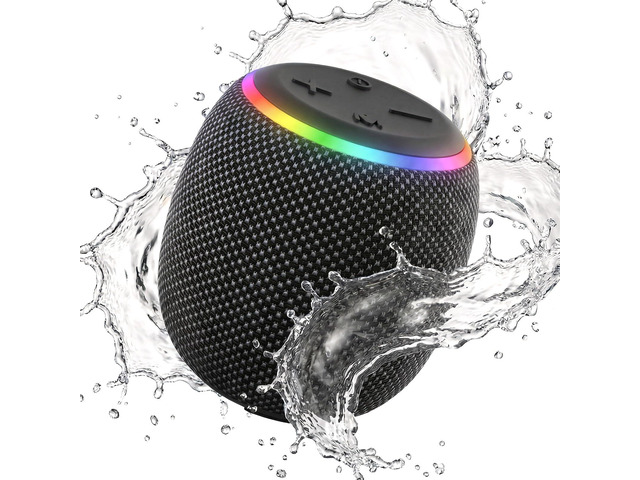 Room 3 Portable Bluetooth Speaker, IPX6 Waterproof 12W JIKE BASS Powerful Stereo Sound with RGB Lights, Bluetooth 5.4,TWS Pairing, Ideal for on...