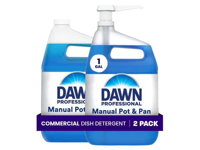Dawn PRO Manual Pot & Pan Detergent, Bulk Liquid Dish Soap (1 gal, 2 pack) Cleaning Concentrate for Dishwashing by Hand in Commercial Kitchens,...