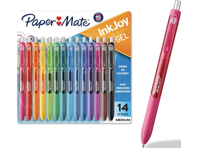 InkJoy Gel Pens, Assorted, Medium Point (0.7mm), 14 Count - Smooth Writing, Back to School, Teacher Supplies, Journaling, Note-Taking, Doodling