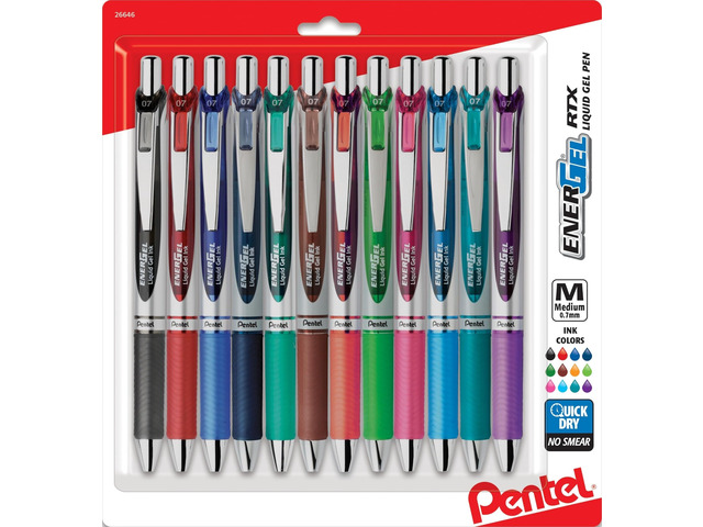 EnerGel RTX Retractable Liquid Gel Pens, (0.7mm), Assorted Colors, Ultimate Writing Pens, Best Writing Pens for Office, School and Journaling, Pack...