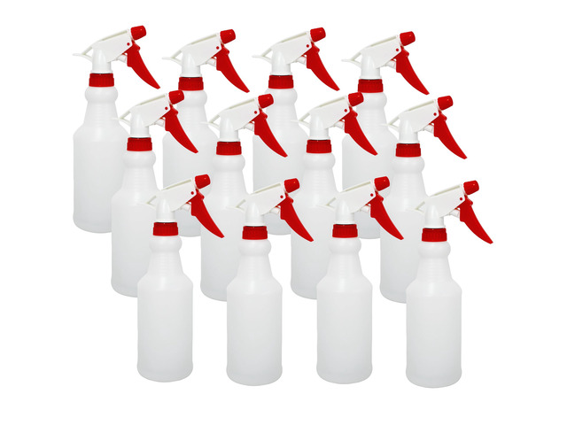 12 Pack 16oz Spray Bottles, Reusable Fine Mist Water Sprayer for Plants, Cleaning, High Output Ultrafine Misting Plastic Spray Bottles for Water,...