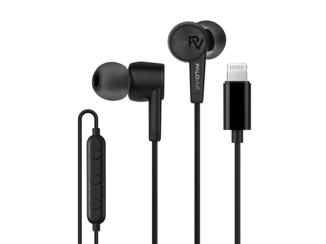 Lightning Headphones Earphones MFi Certified with Microphone Compatible with iPhone 14 13 12 11 Pro Max X XS Max XR 8 Plus 7 Plus SweetFlow Black