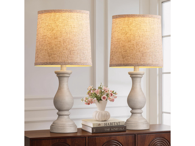 22' Farmhouse Table Lamps Set of 2, Rustic Bedside Lamps for Bedroom Lamps for Living Room, Night Stands, End Table, Office, Desk, Clearance,...