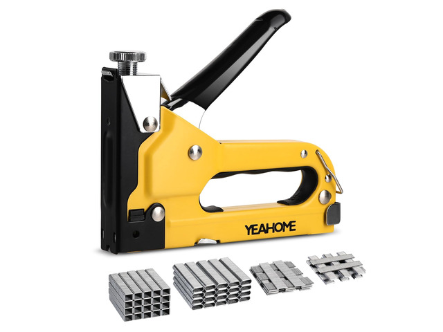 Upholstery Staple Gun Heavy Duty, 4-in-1 Stapler Gun with 4000 Staples, Manual Brad Nailer Power Adjustment Stapler Gun for Wood, Crafts,...