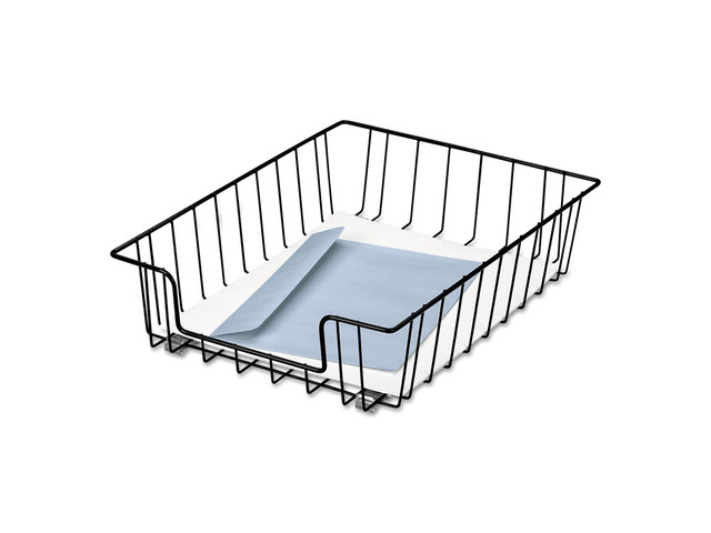 Workstation 3' Letter Desk Tray Organizer, Wire, Black (60112)
