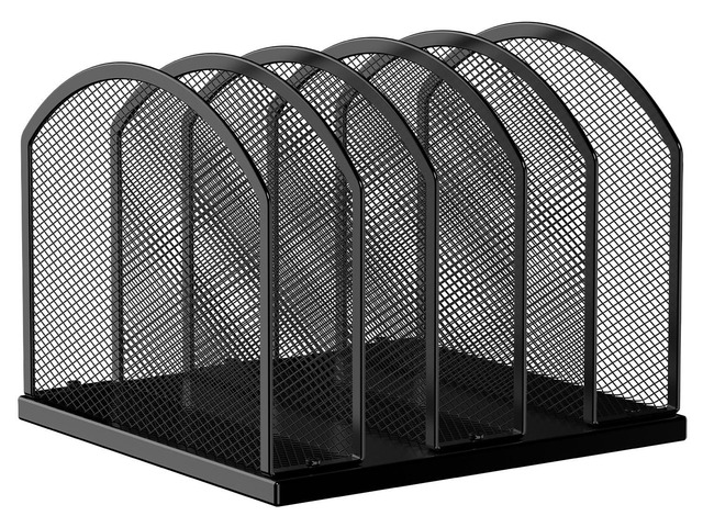 5-Section Vertical Desktop Organizer, 5-Section Mesh File Folder Stand Sorter for Office Home Classroom Organization