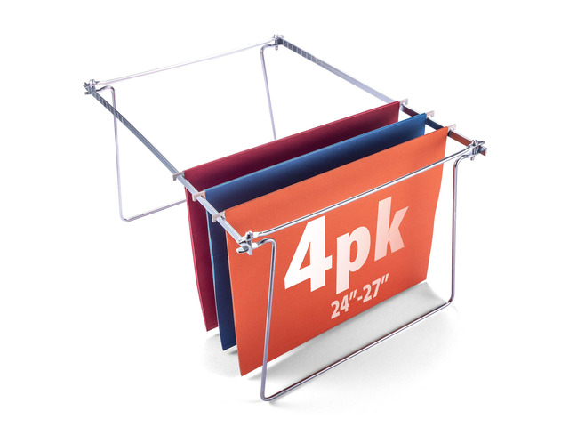 Hanging File Frame, Letter Size (Fits 2427), Adjustable Heavy-Duty Steel File Drawer Organizer for Desks, Cabinets & Shelves, Set of 4 (91965)