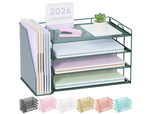 Paper Organizer, Desk Organizers and Accessories for Desk with File organizer, Desk Accessories & Workspace Organizers for Catalog & Reference...