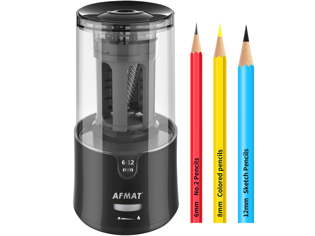 Electric Pencil Sharpener - Auto Stop, Super Sharp & Fast, Plug in Pencil Sharpener for 6-12mm No.2/Colored Pencils - Classroom/Office/Home PS92