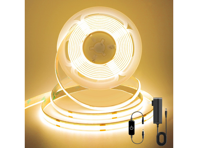 COB LED Strip,LED Strip Lights 3M/9.84ft,Touch Dimmable LED Strips,CRI90+,2700K Warm White cob led,960LEDs,24V LED Tape Lights,Indoor for Bedroom,...