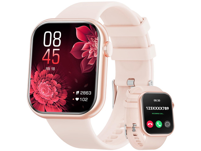 Smart Watch (Answer/Make Call) 1.85inch Fitness Tracker, DIY Dials/Pedometer/Calories/Multiple Sport Modes/Voice Assistant, Smart Watches for Men...