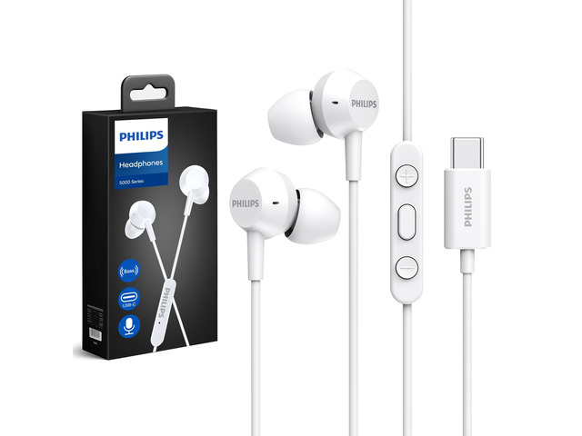 Wired Earbuds USB C with Microphone, in Ear Type C Headphones with mic, Powerful Bass, Lightweight, USB-C Wired Earphones, 3-Button in-line Remote...