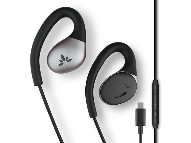 Resolve USB-C Wired Open-Ear Earbuds w/Mic & Over-Ear Hook Small-Medium Size, Compatible with iPhone 15/16/17, Google & Android Type C Phones,...