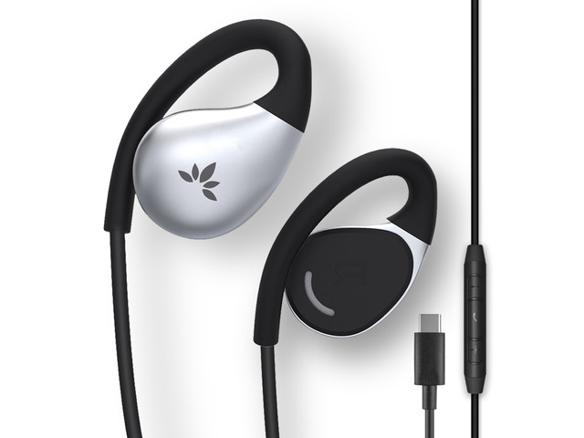 Resolve USB-C Wired Open-Ear Earbuds w/Mic & Over-Ear Hook Large Size, Compatible with iPhone 15/16/17, Google & Android Type C Phones, Ideal for...