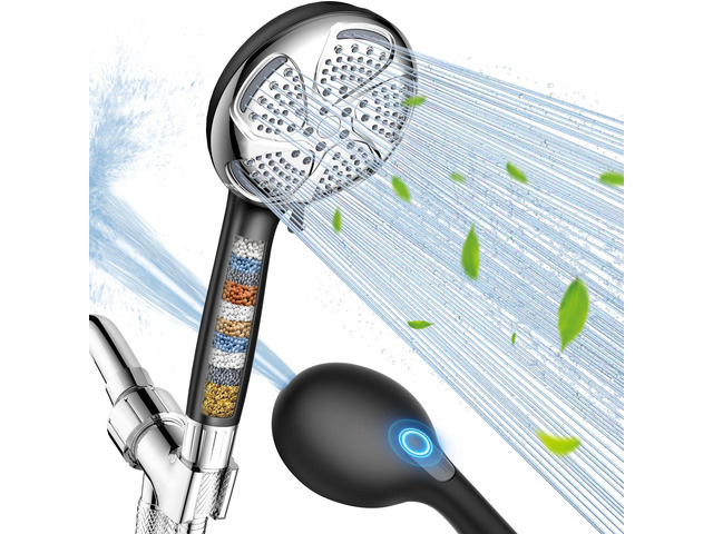 Filtered Shower Head with Handheld, High Pressure 7-Spray Showerhead Shower Filter Head for Hard Water, Remove Chlorine, Reduce Dry Itchy Skin,...