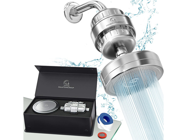 Handheld Shower Filter, 20+3 Stage, 1.8 GPM, Chrome Shower head 20+3 stage filtration, KDF media, reduces chlorine, heavy metals, sediment, Vitamin...
