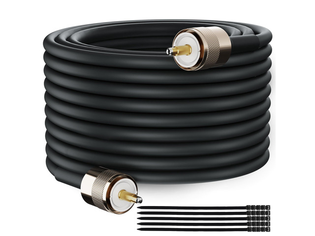 Ham Radio CB Coax Cable 50 Ohm RG58 Coaxial Cable 50 Ft, UHF Male PL-259 Low Loss Digital Coax UHF Jumper Cable for Antenna Analyzer, SWR Meter,...
