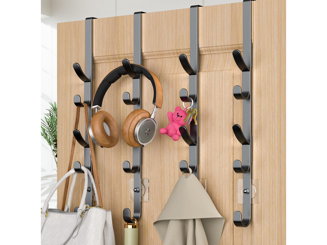 Over the Door Hooks, Metal Door Hooks for Hanging, Over the Door Purse Organizer for Coat Hanger, Back of Shower Door for Hanging Towel Rack...
