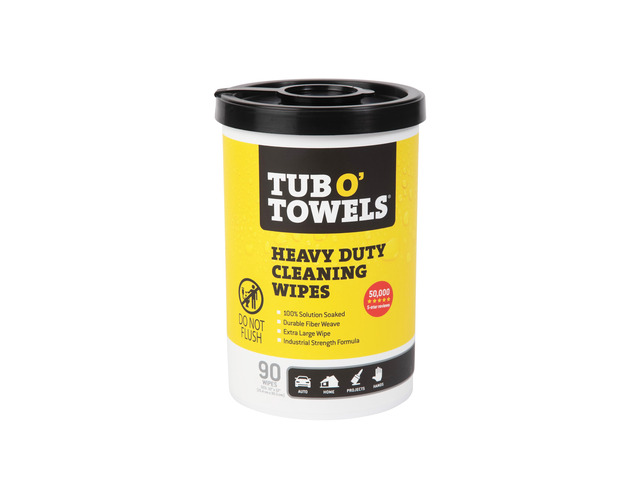 Heavy-Duty Multi-Surface Cleaning Wipes Extra-Large 10' x 12', 90-Count Canister Removes Grease, Tar, Ink & Tough Stains Safe for Home, Auto,...