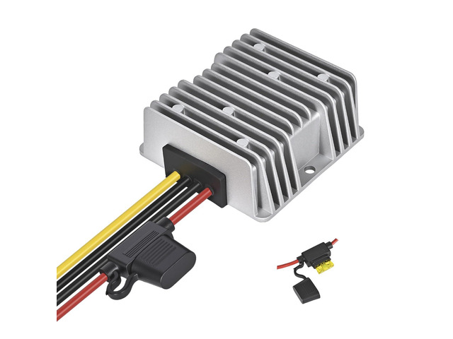 20A 240W Golf Cart DC-DC 24V 36V 48V to 12V Waterproof Converter Voltage Regulator Reducer Transformer with Fuse, Professional Step Down Converter