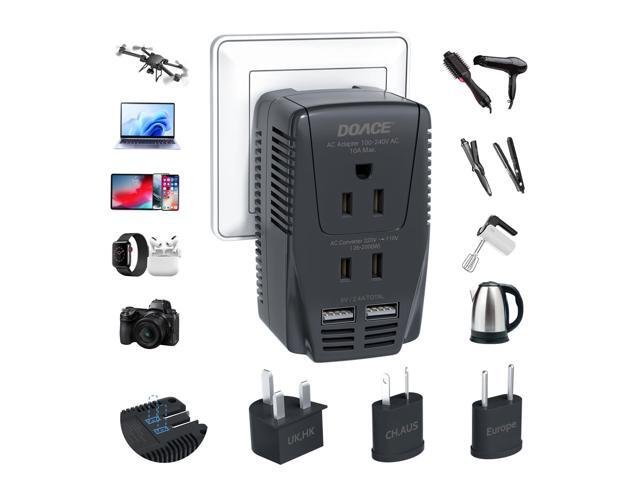 Upgraded 2000W Voltage Converter US to Europe -220V to 110V Converter for European Travel for Hair Dryer Straightener, 2300W Power Converter...