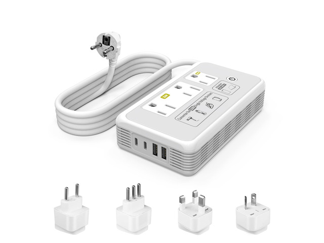 2000W 220V to 110V Converter for Hair Dryers, Type C G L I Adapter(Gray) 2000W Voltage Converter US to Europe, Converter for European Travel, Power...