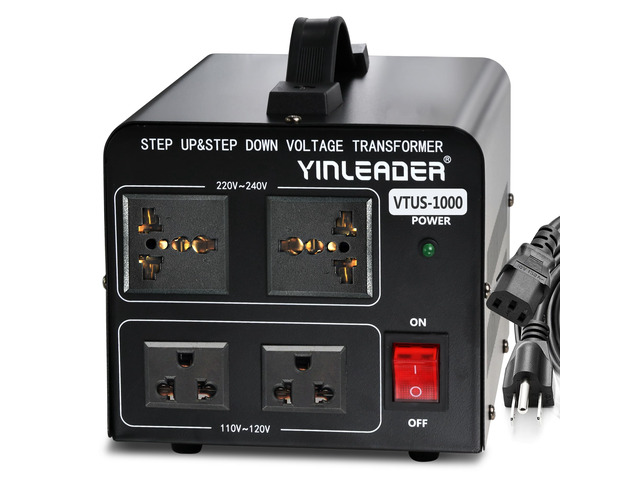 1000W Voltage Converter Transformer(110V to 220V OR 220V to 110V) 1000 Watt Step Up/Down Converter 110/120 Volt - 220/240 Volt w/US Power...