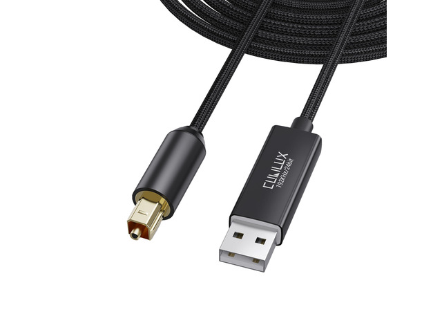 USB A to TOSLINK Optical Audio Cable, Unidirectional USB Type A to SPDIF Digital Aux Cord, S/PDIF Transmitter for Computer/Laptop/PC(5.1 Surround...