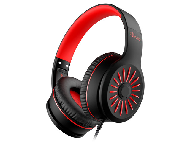 i45 Kids Headphones Wired, On-Ear Headphones for School Teens, Red Foldable Portable, 1.5M Cord Headphone Stereo Aux Jack 3.5mm Headset for...