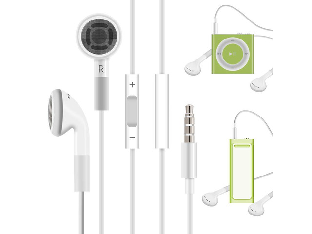 3.5mm Earphone Earbuds Headphones with Remote - White 3.5mm Wired Headphones for Shuffle 2 3 4 5 6, Touch 2G 3G 4G 5G Classic nano6