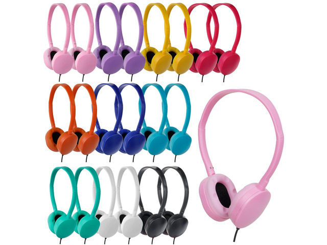 Bulk Headphones 30 Pack for Classroom School,3.5mm Jack Wired Classroom Headphones for Kids Student Teens Boys Girls (Mixed Color)