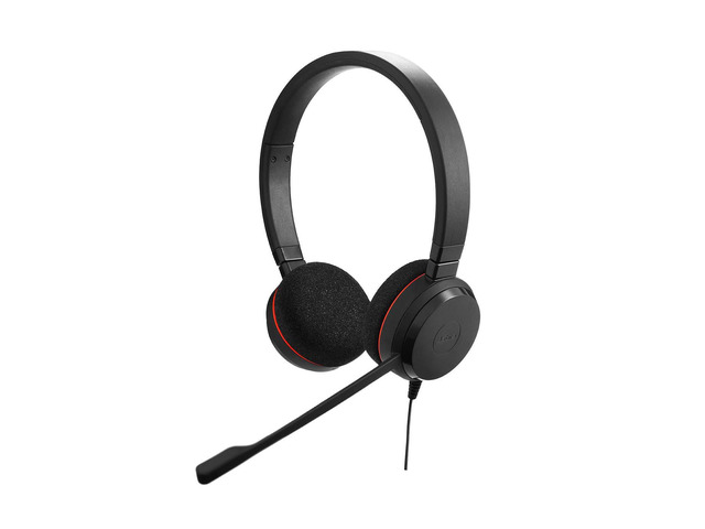 Evolve 20 UC Stereo Wired Headset/Music Headphones (U. S. Retail Packaging), Black