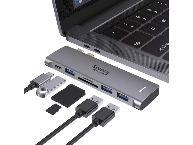 USB C Adapter for MacBook Pro/Air M1 M2 M3 2021 2020 2019 13' 15' 16' 6 in 1 USB-C Hub, MacBook Accessories Dongle 3 USB 3.0 Ports, USB C to...