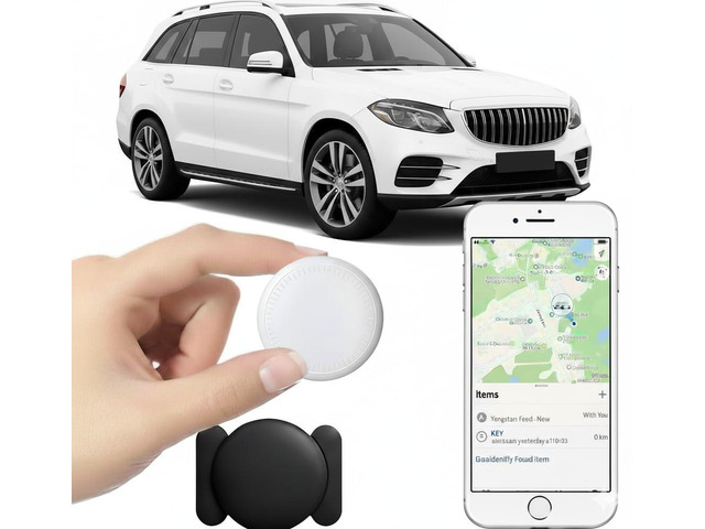 Mini Tracker for Vehicles, Magnetic Car Tracker with Anti-Theft Alerts - Works with Apple Find My (iOS Only), IP65 Waterproof, No Subscription,...