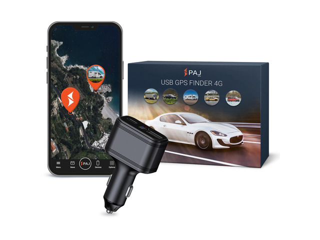 PAJ USB 4G Mini GPS Tracker for Cars & Trucks with SOS Button Live App Tracking - Real-Time Vehicle Tracking - Cigarette Lighter Port - 12V...