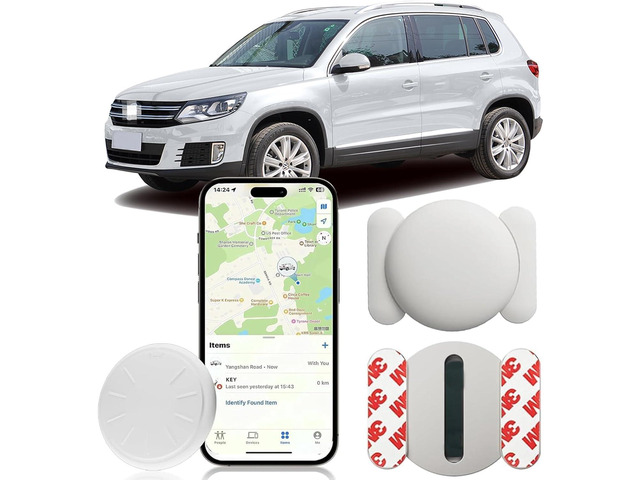 Tracker Device for Vehicles,GPS Car Tracker,No Monthly Fee Anti-Lost Car Locator Works with Find My(iOS Only),Mini Hidden Car Tracker with Magnetic...
