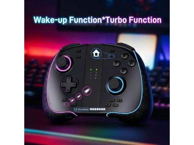 HONSON Wireless Controller for Nintendo Switch - Hall Effect Joystick Anti-Drift,RGB Lighting,Programmable Back Buttons
