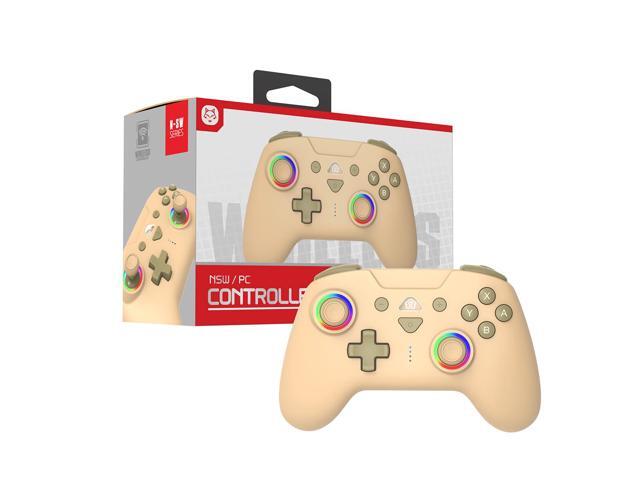 TOPWOLF Switch Bluetooth Game Controller Suitable for Pc/Steam Switch2 Wireless Controller, RGB, Lighting,6-Axis,TURBO Button, Light Khaki