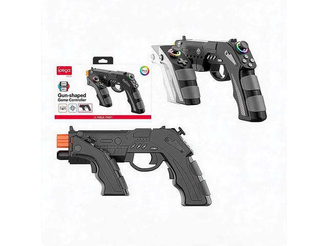 TOPWOLF Suitable for Switch 1/2 Game Gun Handle Shooting Motion-Sensing Gun with Continuous Fire Gyroscope Hall Joystick Accessories, GamePad, ...