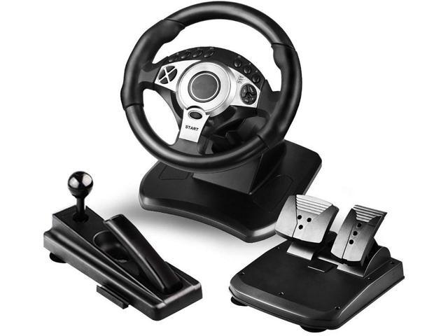 Racing Wheel 900° with Gear Shifter and Handbrake, Gaming Racing Wheel Simulates Manual Transmission Driving, Car Racing Clutch, Compatible with...