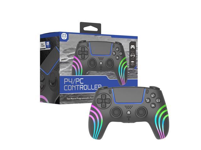 TOPWOLF PS4 Bluetooth Controller with Hall Effect Joystick, Wireless & USB for PS4/PS4 Slim/Pro/PC, RGB, Dual Vibration, 6-Axis Motion Sensor,...