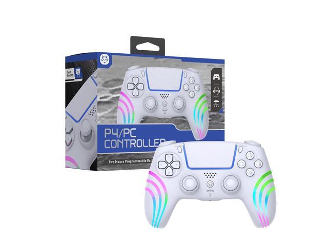 TOPWOLF PS4 Bluetooth Controller with Hall Effect Joystick, Wireless & USB for PS4/PS4 Slim/Pro/PC, RGB, Dual Vibration, 6-Axis Motion Sensor,...
