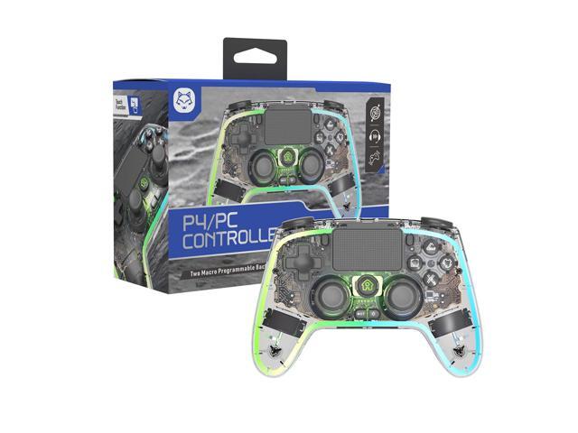 TOPWOLF PS4 Bluetooth Controller with Hall Effect Triggers, Wireless & USB for PS4/PS4 Slim/Pro/PC, RGB, Dual Vibration, 6-Axis Motion Sensor,...