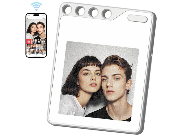 Color E-Ink Smart Tracker Bluetooth Item Finder & Luggage Tag, Customizable Digital Photo Keychain with App Control, Ideal Tech Gift for Travelers...