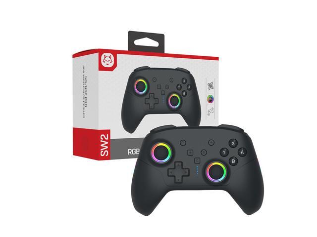 TOPWOLF RGB Wireless Controller for Switch 2 / Switch Lite / PC / Android / iOS 7Color LED, C Button GameChat, MKey Macro, 4Level Vibration, Turbo...