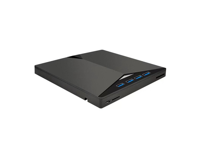 7in1 USB 3.0 & TypeC External DVD Drive Portable CD/DVD Burner Reader Writer with SD/TF Card Slots, 2 USB Ports, 2 TypeC Ports, PlugandPlay,...