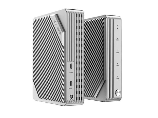 Acasis 4 Bay 40Gbps M.2 NVMe RAID SSD Enclosure, Thunderbolt 4/3 & USB4 External Hard Drive Box, Supports 32TB Expansion, Software RAID Modes,...