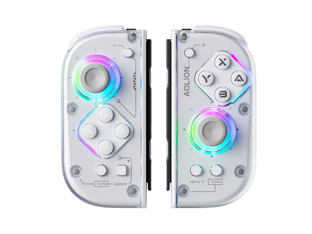 Aolion Wireless Switch 2 Left & Right Controller, Hall Effect Joysticks, Mechanical Buttons & Back Keys, RGB Bluetooth Gamepad for PC/Android/Steam
