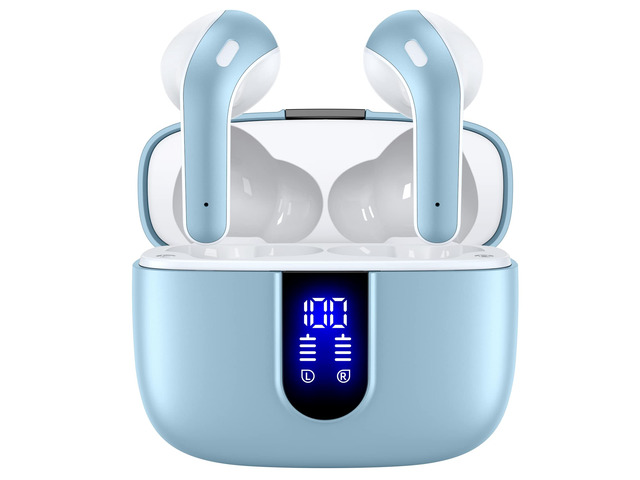 Bluetooth Headphones True Wireless Earbuds 60H Playback LED Power Display Earphones with Wireless Charging Case IPX5 Waterproof in-Ear Ear buds...