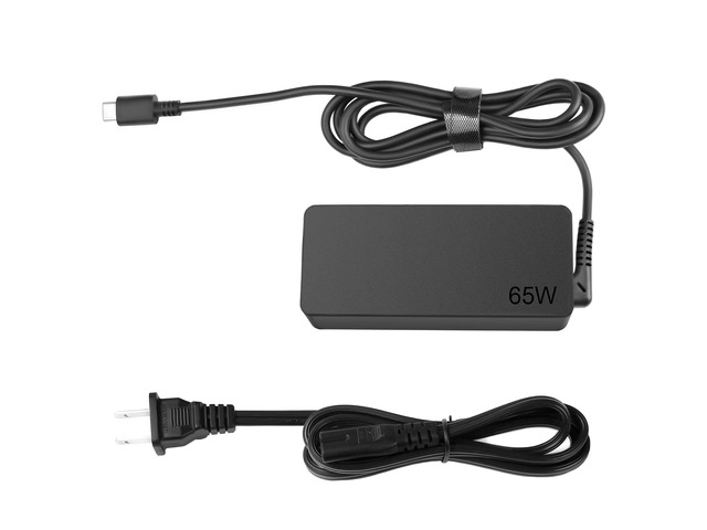 2 Prong 65W USB-C AC Adapter Compatible with Lenovo Thinkpad T480 T480s T490 T490s T495 T495s T580 T590 E480 E490 E490s E495 E580 E590 E595 X1...